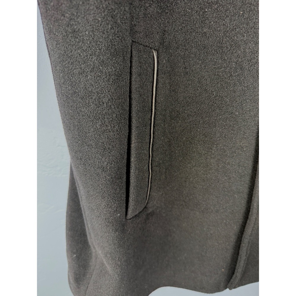 Cole Haan Mens Wool Cashmere Blend Car Coat Black‎ Lambskin Trim Size L Warm - Picture 11 of 13
